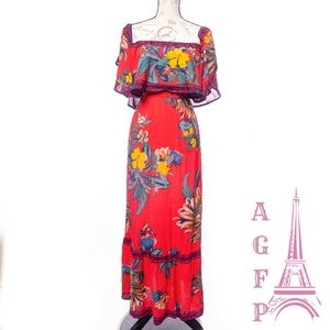 Anthropologie off the shoulders maxi boho dress